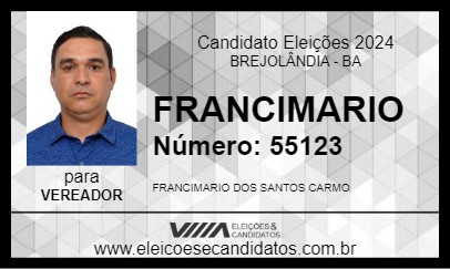 Candidato FRANCIMARIO 2024 - BREJOLÂNDIA - Eleições