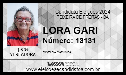 Candidato LORA GARI 2024 - TEIXEIRA DE FREITAS - Eleições