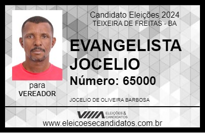 Candidato EVANGELISTA JOCELIO 2024 - TEIXEIRA DE FREITAS - Eleições