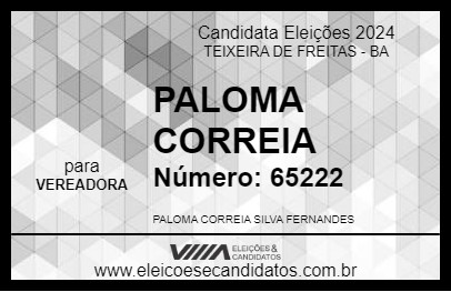 Candidato PALOMA CORREIA 2024 - TEIXEIRA DE FREITAS - Eleições