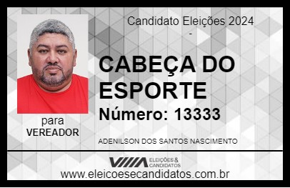 Candidato CABEÇA DO  ESPORTE 2024 - TEIXEIRA DE FREITAS - Eleições