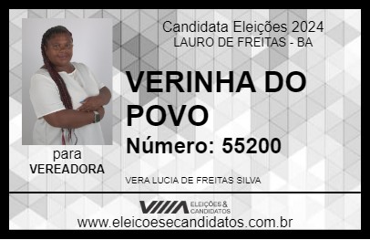 Candidato VERINHA DO POVO 2024 - LAURO DE FREITAS - Eleições