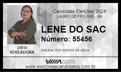 Candidato LENE DO SAC 2024 - LAURO DE FREITAS - Eleições