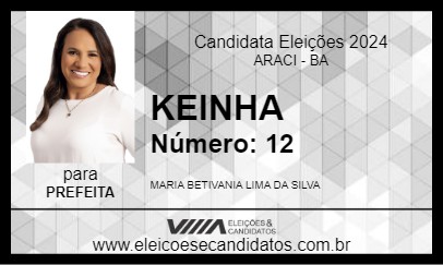 Candidato KEINHA 2024 - ARACI - Eleições