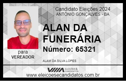 Candidato ALAN DA FUNERÁRIA 2024 - ANTÔNIO GONÇALVES - Eleições