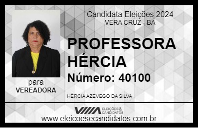 Candidato PROFESSORA HÉRCIA 2024 - VERA CRUZ - Eleições