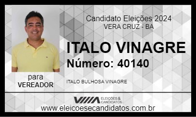 Candidato ITALO VINAGRE 2024 - VERA CRUZ - Eleições