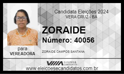 Candidato ZORAIDE ASSUNÇÃO 2024 - VERA CRUZ - Eleições