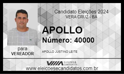 Candidato APOLLO 2024 - VERA CRUZ - Eleições