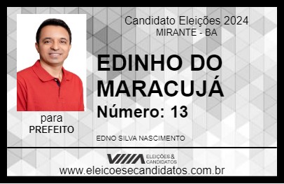 Candidato EDINHO DO MARACUJÁ 2024 - MIRANTE - Eleições