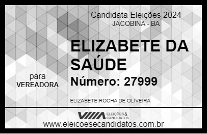 Candidato ELIZABETE DA SAÚDE  2024 - JACOBINA - Eleições