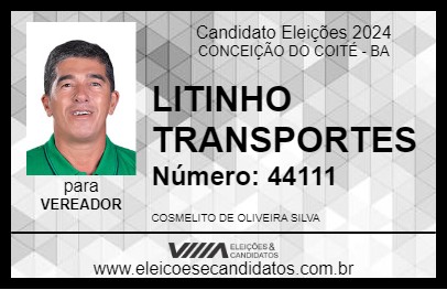 Candidato LITINHO TRANSPORTES 2024 - CONCEIÇÃO DO COITÉ - Eleições