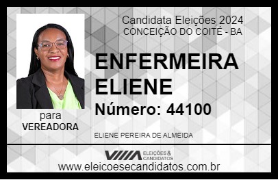 Candidato ENFERMEIRA ELIENE 2024 - CONCEIÇÃO DO COITÉ - Eleições