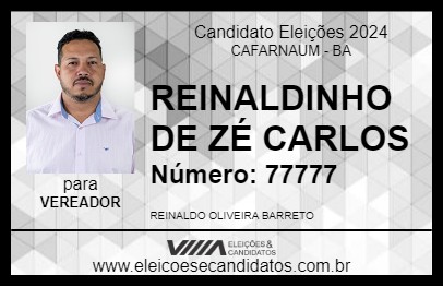 Candidato REINALDINHO DE ZÉ CARLOS 2024 - CAFARNAUM - Eleições