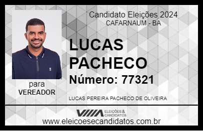 Candidato LUCAS PACHECO 2024 - CAFARNAUM - Eleições