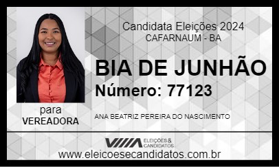 Candidato BIA DE JUNHÃO 2024 - CAFARNAUM - Eleições