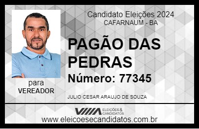 Candidato PAGÃO DAS PEDRAS 2024 - CAFARNAUM - Eleições