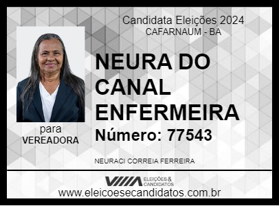 Candidato NEURA DO CANAL ENFERMEIRA 2024 - CAFARNAUM - Eleições