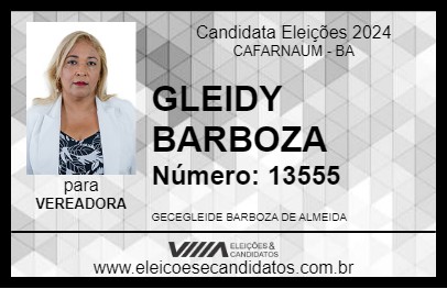 Candidato GLEIDY BARBOZA 2024 - CAFARNAUM - Eleições