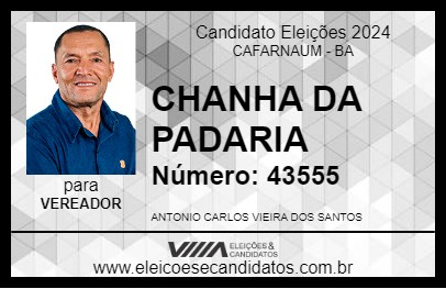 Candidato CHANHA DA PADARIA 2024 - CAFARNAUM - Eleições