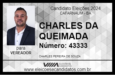 Candidato CHARLES DA QUEIMADA 2024 - CAFARNAUM - Eleições