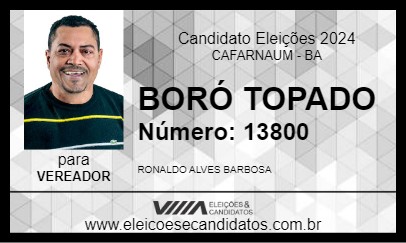 Candidato BORÓ TOPADO 2024 - CAFARNAUM - Eleições