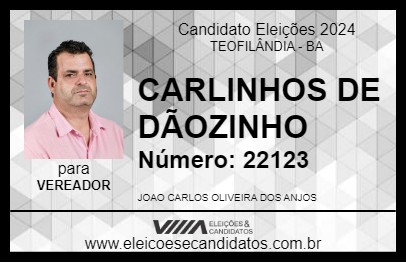 Candidato CARLINHOS DE DÃOZINHO  2024 - TEOFILÂNDIA - Eleições