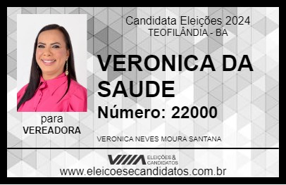 Candidato VERONICA DA SAUDE  2024 - TEOFILÂNDIA - Eleições