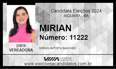 Candidato MIRIAN 2024 - AIQUARA - Eleições