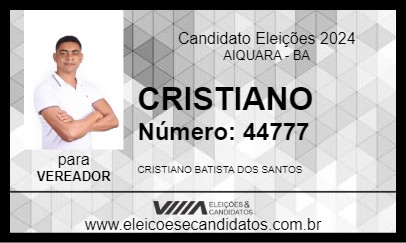 Candidato CRISTIANO 2024 - AIQUARA - Eleições