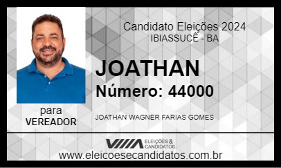 Candidato JOATHAN 2024 - IBIASSUCÊ - Eleições