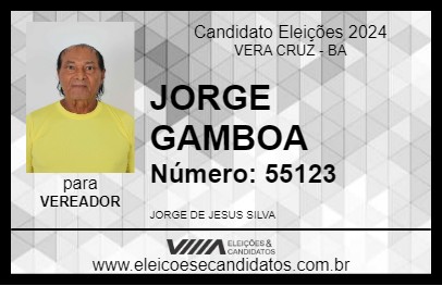 Candidato JORGE GAMBOA 2024 - VERA CRUZ - Eleições