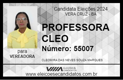 Candidato PROFESSORA CLEO 2024 - VERA CRUZ - Eleições