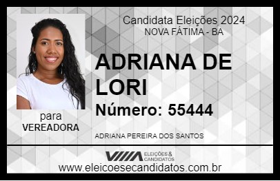 Candidato ADRIANA DE LORI 2024 - NOVA FÁTIMA - Eleições