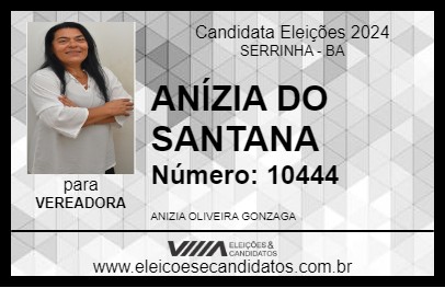 Candidato ANÍZIA SANTANA 2024 - SERRINHA - Eleições