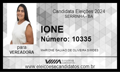 Candidato IONE 2024 - SERRINHA - Eleições