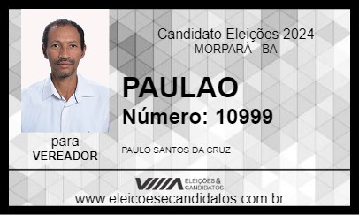 Candidato PAULAO 2024 - MORPARÁ - Eleições