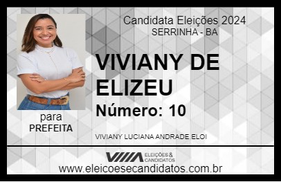 Candidato VIVIANY DE ELIZEU 2024 - SERRINHA - Eleições