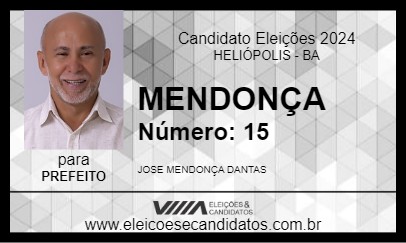 Candidato MENDONÇA 2024 - HELIÓPOLIS - Eleições