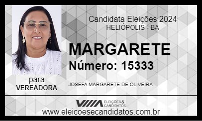 Candidato MARGARETE 2024 - HELIÓPOLIS - Eleições