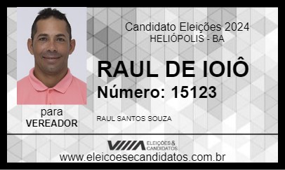 Candidato RAUL DE IOIÔ 2024 - HELIÓPOLIS - Eleições