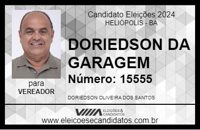 Candidato DORIEDSON DA GARAGEM 2024 - HELIÓPOLIS - Eleições