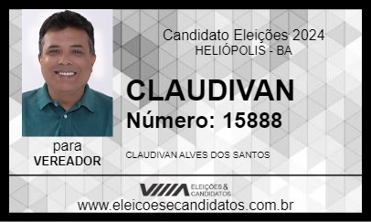 Candidato CLAUDIVAN 2024 - HELIÓPOLIS - Eleições