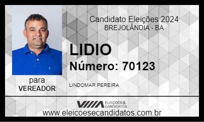 Candidato LIDIO 2024 - BREJOLÂNDIA - Eleições