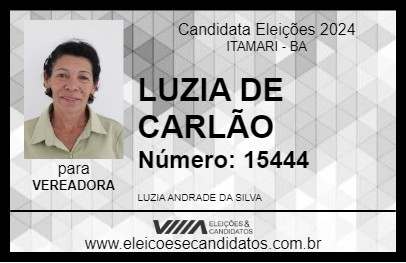 Candidato LUZIA DE CARLÃO 2024 - ITAMARI - Eleições