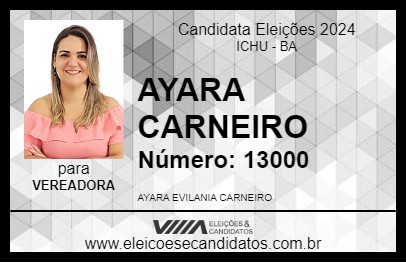 Candidato AYARA CARNEIRO 2024 - ICHU - Eleições