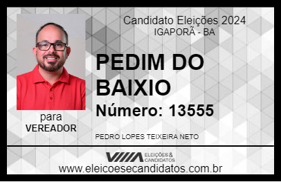 Candidato PEDIM DO BAIXIO 2024 - IGAPORÃ - Eleições