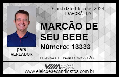 Candidato MARCÃO DE SEU BEBE 2024 - IGAPORÃ - Eleições