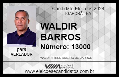 Candidato WALDIR BARROS 2024 - IGAPORÃ - Eleições