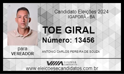 Candidato TOE GIRAL 2024 - IGAPORÃ - Eleições